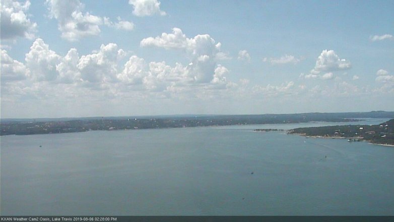Lake Travis webcam, August 6, 2019 1:30 PM CT