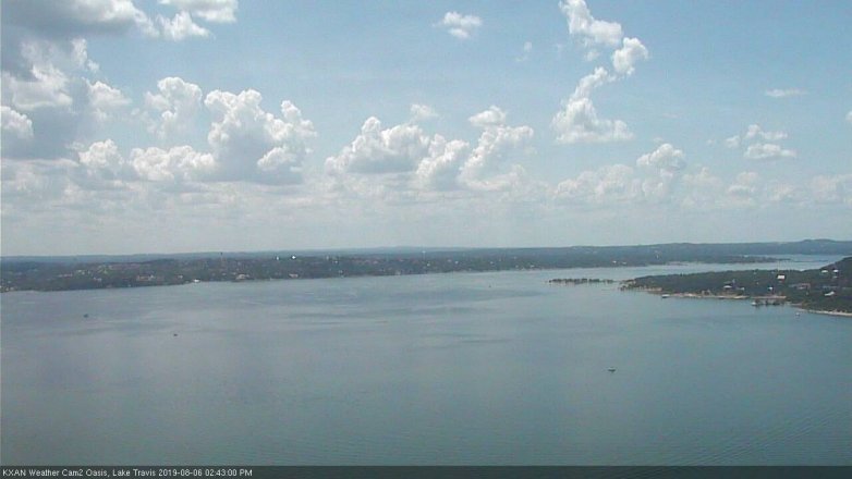 Lake Travis webcam, August 6, 2019 1:45 PM CT