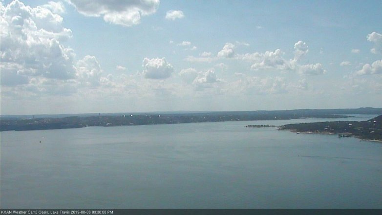 Lake Travis webcam, August 6, 2019 2:40 PM CT
