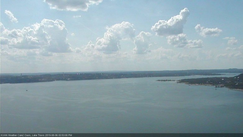 Lake Travis webcam, August 6, 2019 2:55 PM CT