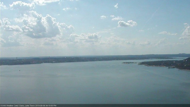 Lake Travis webcam, August 6, 2019 3:20 PM CT