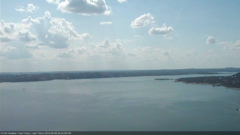 Lake Travis webcam, August 6, 2019 3:25 PM CT