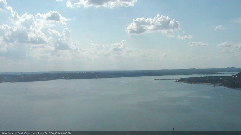Lake Travis webcam, August 6, 2019 3:40 PM CT