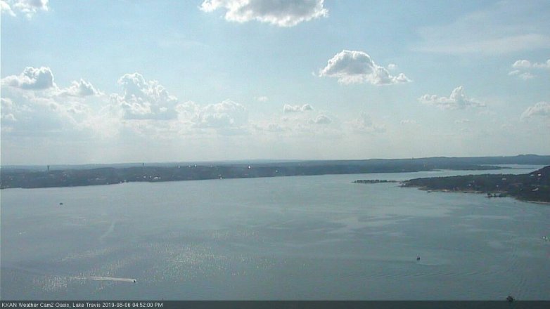 Lake Travis webcam, August 6, 2019 3:55 PM CT