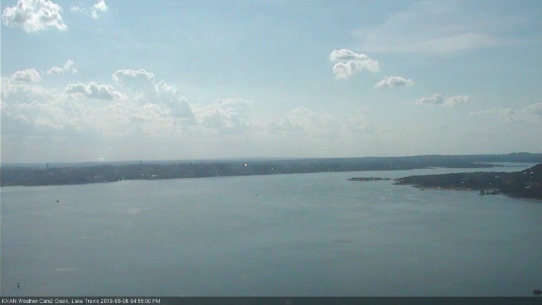 Lake Travis webcam, August 6, 2019 4:00 PM CT