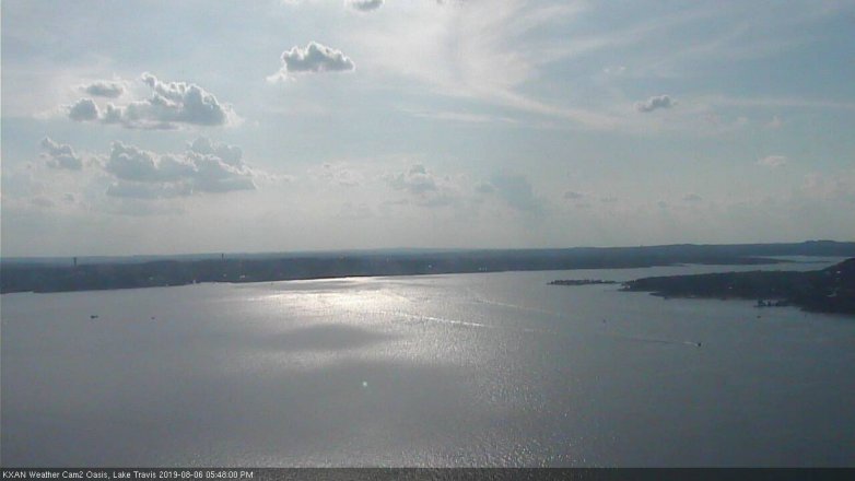 Lake Travis webcam, August 6, 2019 4:50 PM CT