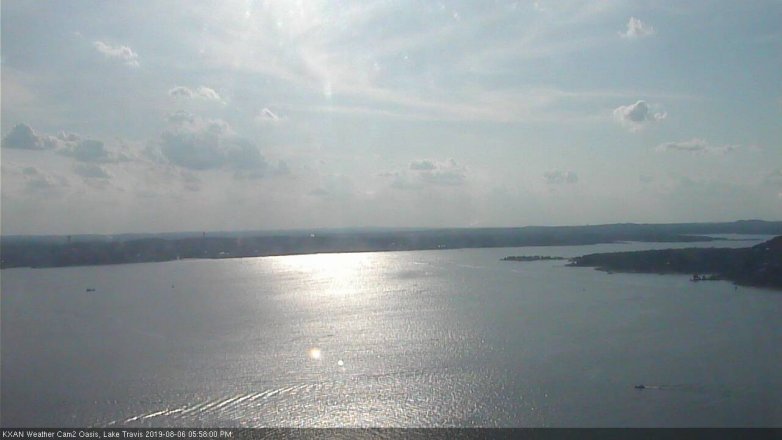 Lake Travis webcam, August 6, 2019 5:00 PM CT