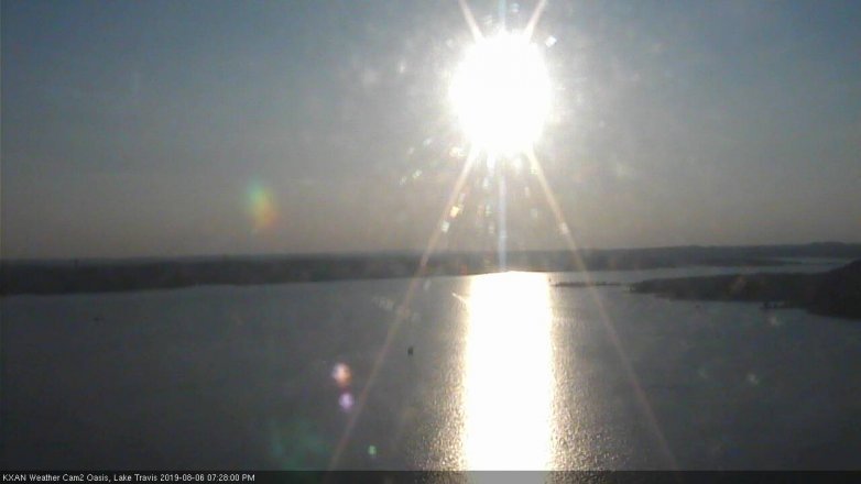 Lake Travis webcam, August 6, 2019 6:30 PM CT