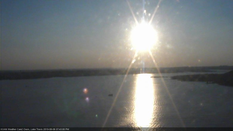 Lake Travis webcam, August 6, 2019 6:45 PM CT