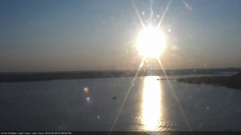 Lake Travis webcam, August 6, 2019 6:50 PM CT