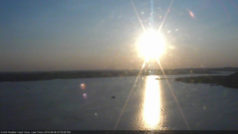 Lake Travis webcam, August 6, 2019 6:55 PM CT