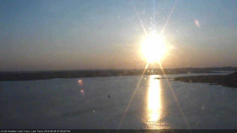 Lake Travis webcam, August 6, 2019 7:00 PM CT