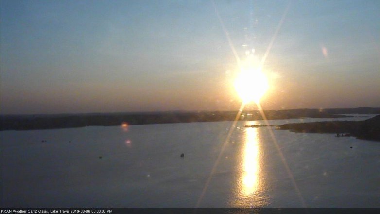 Lake Travis webcam, August 6, 2019 7:05 PM CT