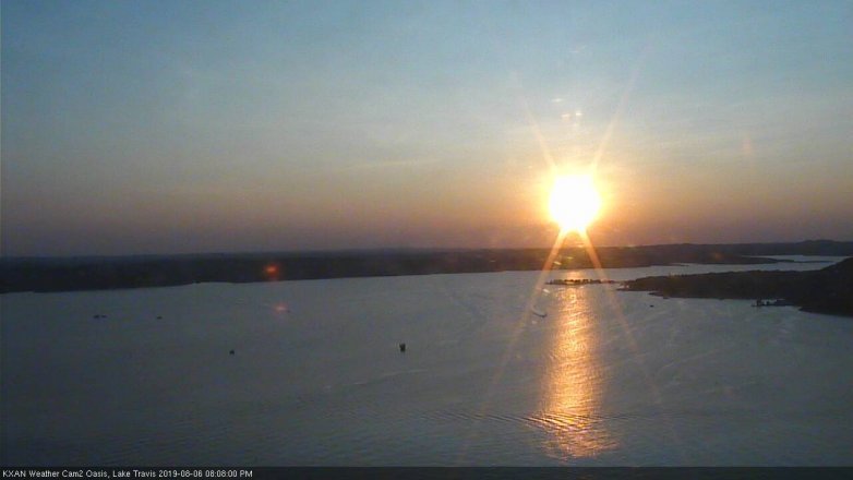 Lake Travis webcam, August 6, 2019 7:10 PM CT
