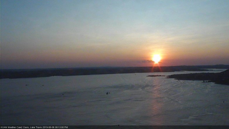 Lake Travis webcam, August 6, 2019 7:15 PM CT