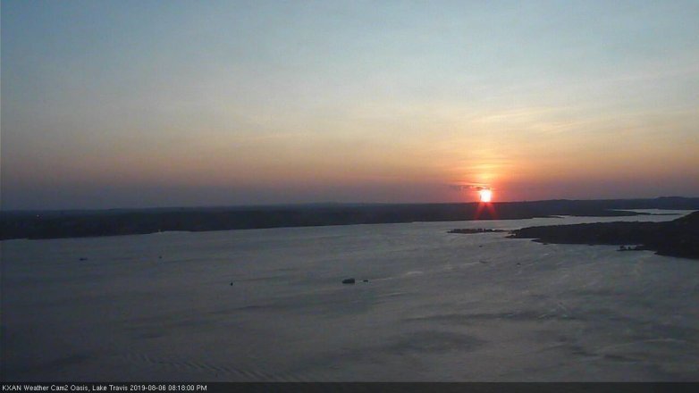 Lake Travis webcam, August 6, 2019 7:20 PM CT
