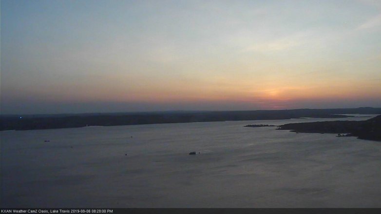 Lake Travis webcam, August 6, 2019 7:30 PM CT