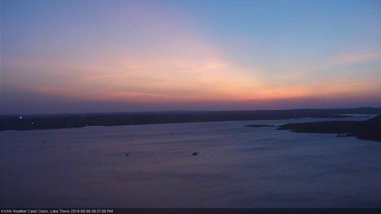 Lake Travis webcam, August 6, 2019 7:40 PM CT