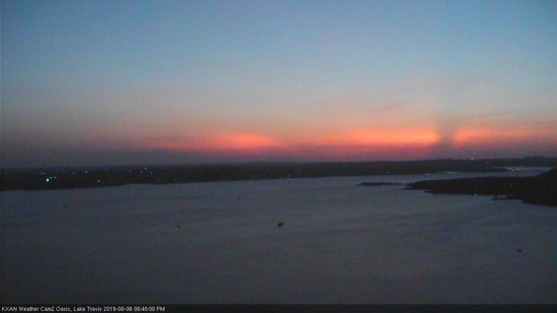 Lake Travis webcam, August 6, 2019 7:50 PM CT