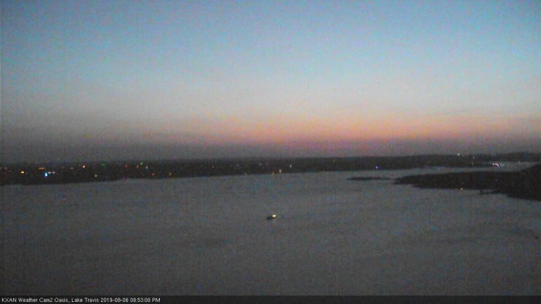 Lake Travis webcam, August 6, 2019 7:55 PM CT