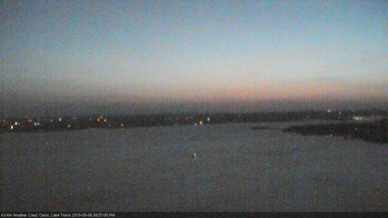 Lake Travis webcam, August 6, 2019 8:00 PM CT