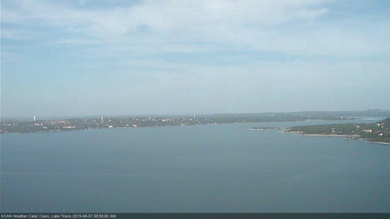 Lake Travis webcam, August 7, 2019 9:00 AM CT