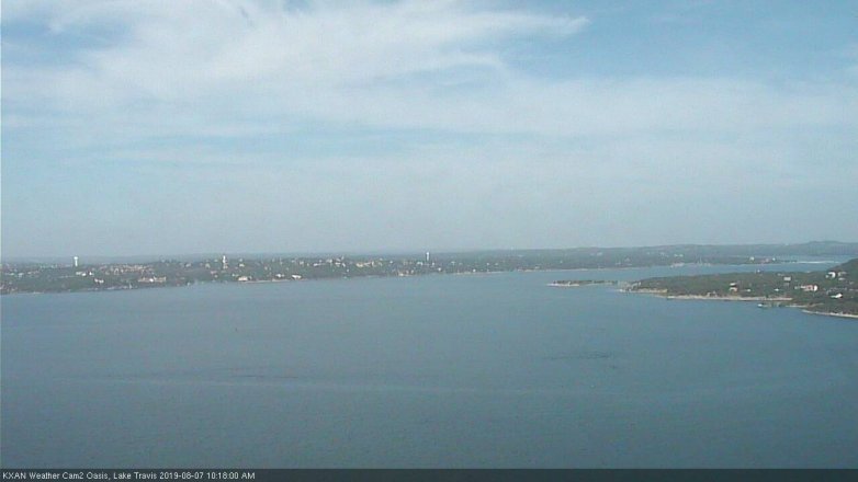 Lake Travis webcam, August 7, 2019 9:20 AM CT
