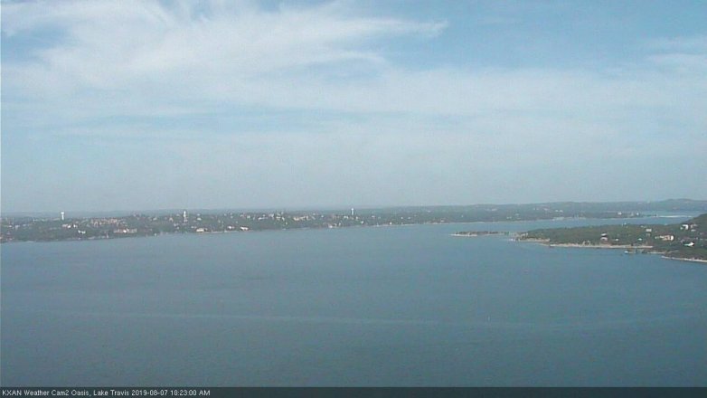 Lake Travis webcam, August 7, 2019 9:25 AM CT