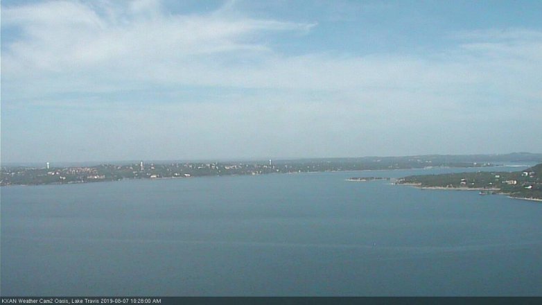 Lake Travis webcam, August 7, 2019 9:30 AM CT