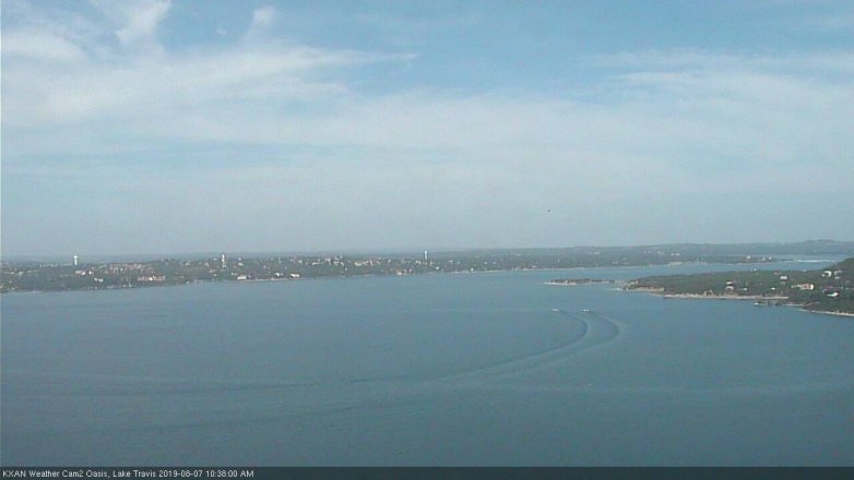 Lake Travis webcam, August 7, 2019 9:40 AM CT