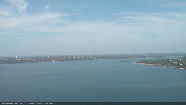 Lake Travis webcam, August 7, 2019 9:45 AM CT