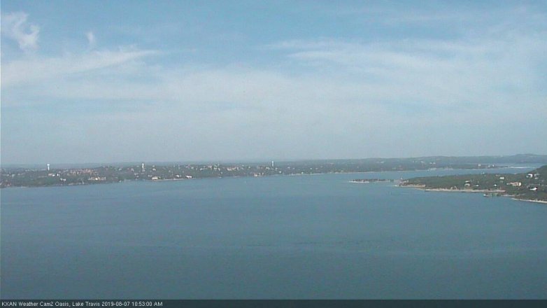 Lake Travis webcam, August 7, 2019 9:55 AM CT