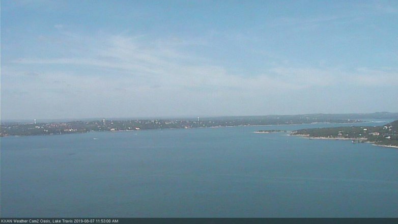Lake Travis webcam, August 7, 2019 10:55 AM CT