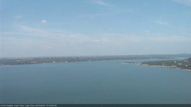 Lake Travis webcam, August 7, 2019 11:20 AM CT
