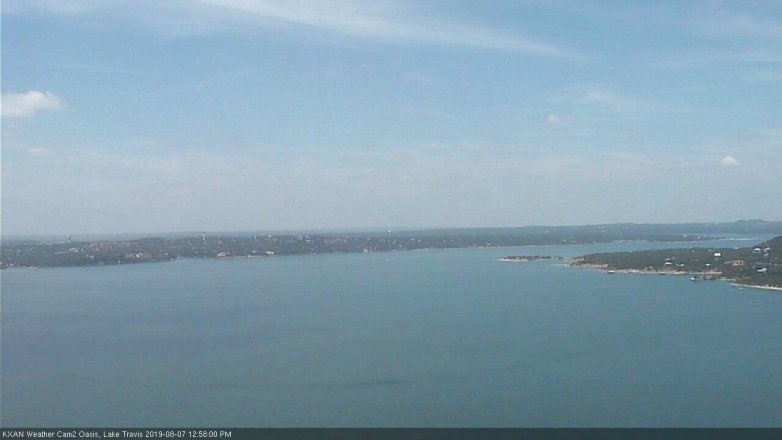 Lake Travis webcam, August 7, 2019 12:00 PM CT