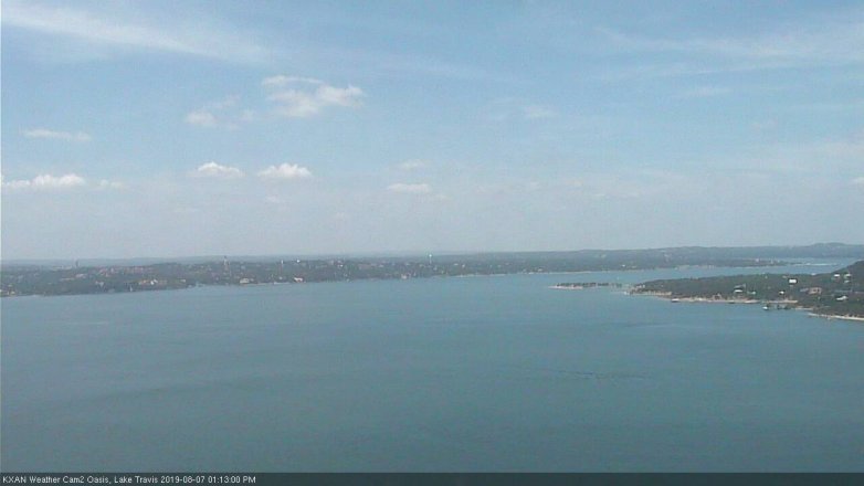Lake Travis webcam, August 7, 2019 12:15 PM CT