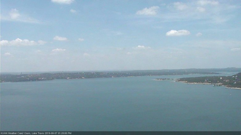Lake Travis webcam, August 7, 2019 12:30 PM CT