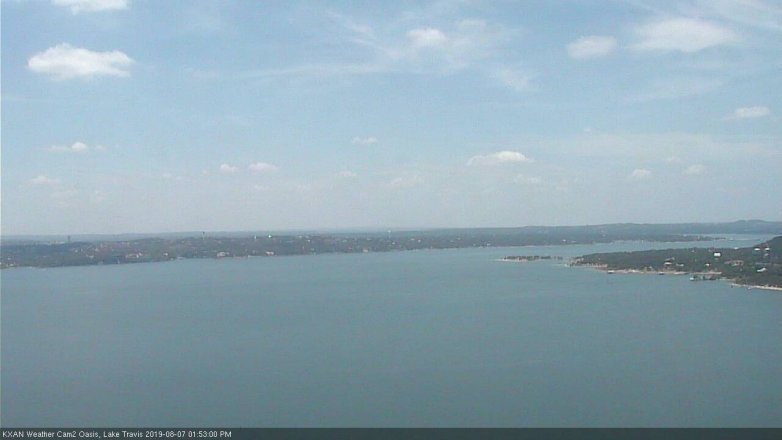 Lake Travis webcam, August 7, 2019 12:55 PM CT