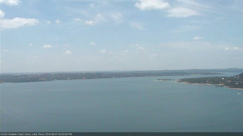 Lake Travis webcam, August 7, 2019 1:05 PM CT