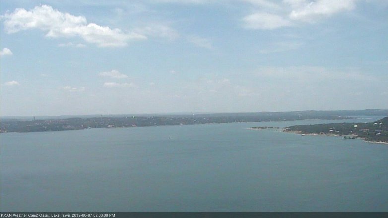 Lake Travis webcam, August 7, 2019 1:10 PM CT