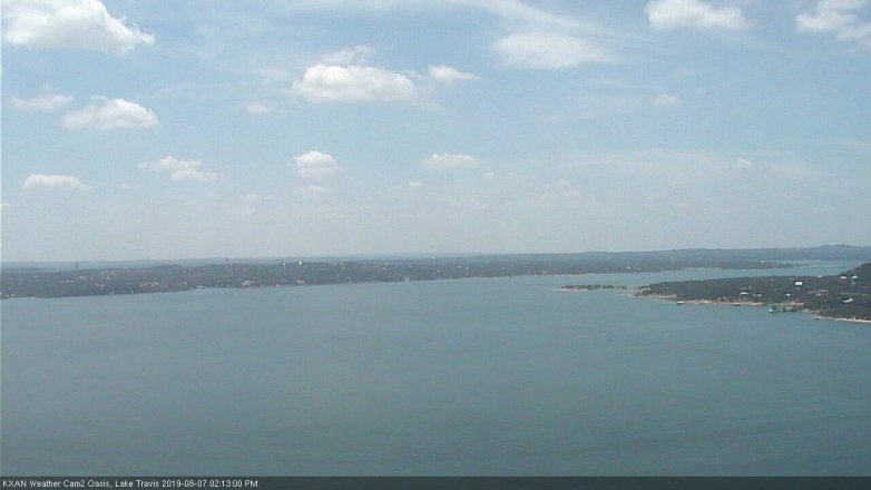 Lake Travis webcam, August 7, 2019 1:15 PM CT