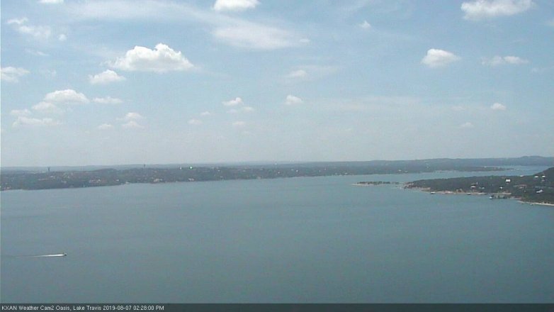 Lake Travis webcam, August 7, 2019 1:30 PM CT