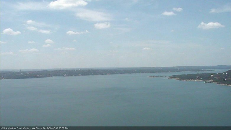 Lake Travis webcam, August 7, 2019 1:35 PM CT