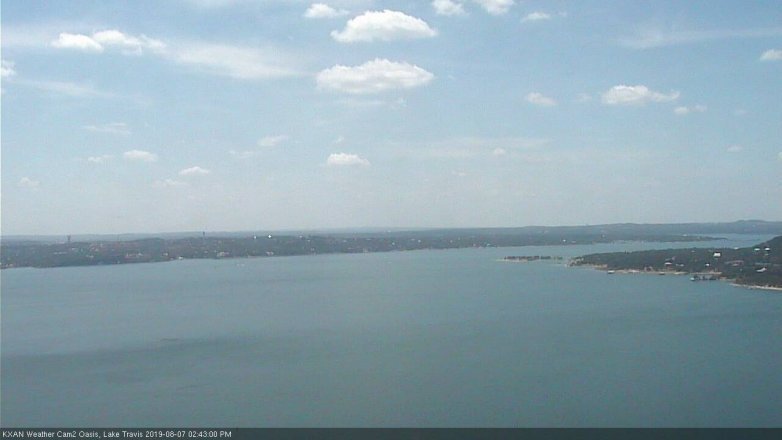 Lake Travis webcam, August 7, 2019 1:45 PM CT