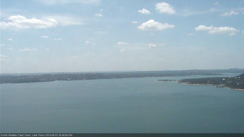 Lake Travis webcam, August 7, 2019 1:50 PM CT