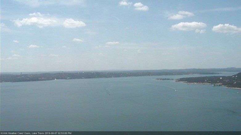 Lake Travis webcam, August 7, 2019 1:55 PM CT