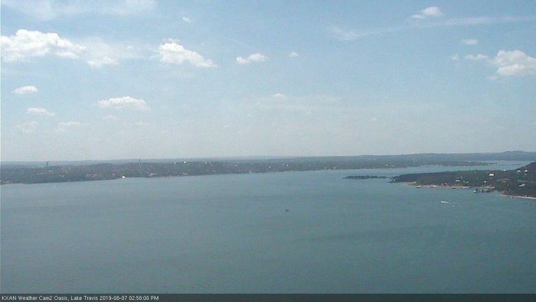 Lake Travis webcam, August 7, 2019 2:00 PM CT