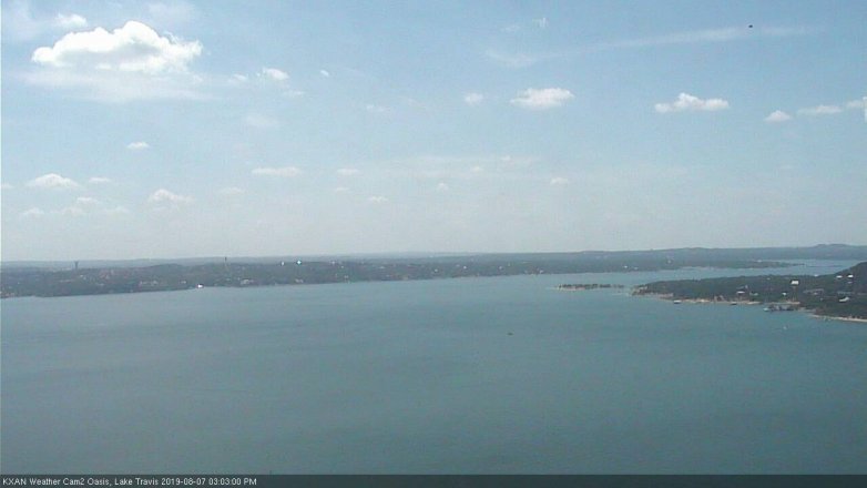 Lake Travis webcam, August 7, 2019 2:05 PM CT