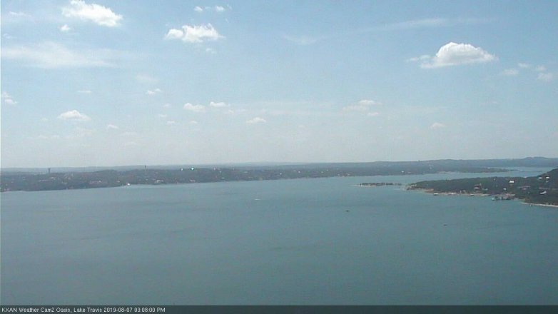 Lake Travis webcam, August 7, 2019 2:10 PM CT
