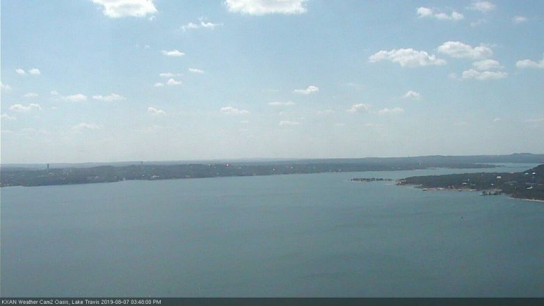 Lake Travis webcam, August 7, 2019 2:50 PM CT